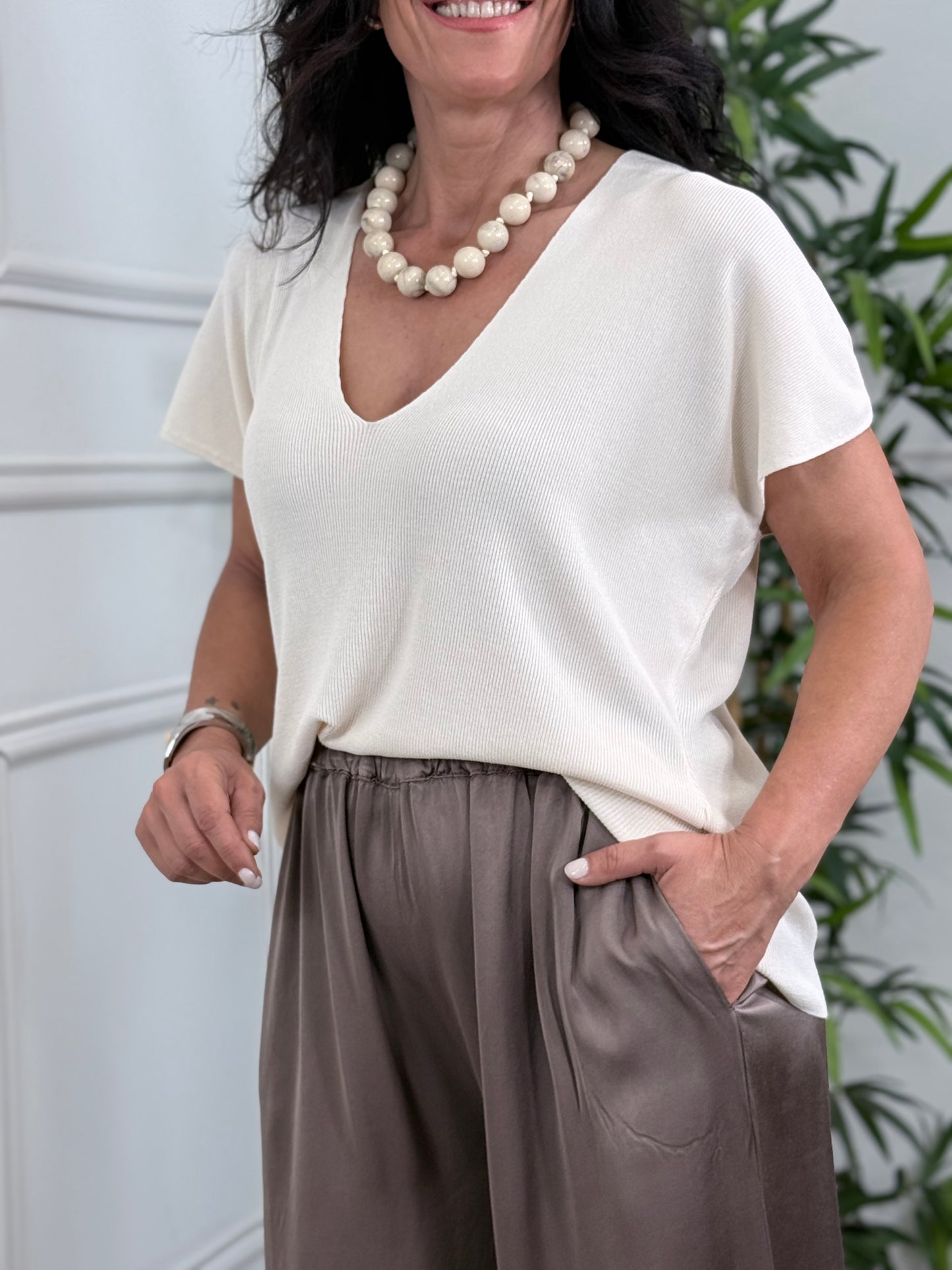 CAMISETA ATELIER PUNTO BEIGE