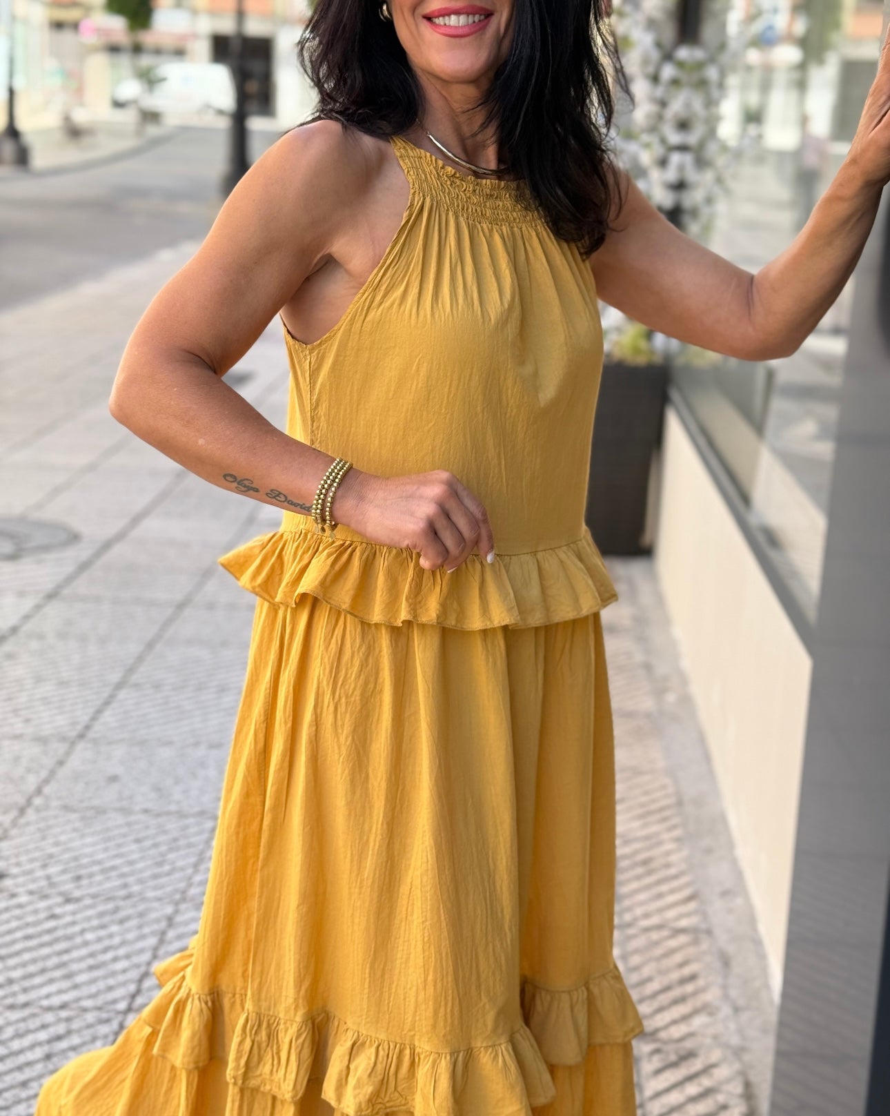 VESTIDO CAROLÍ MOSTAZA