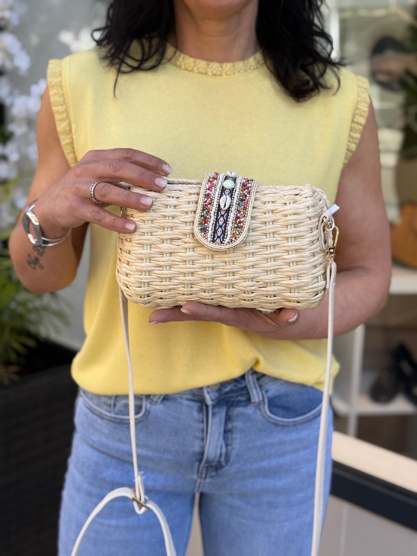 BOLSO RAFIA PIEDRAS