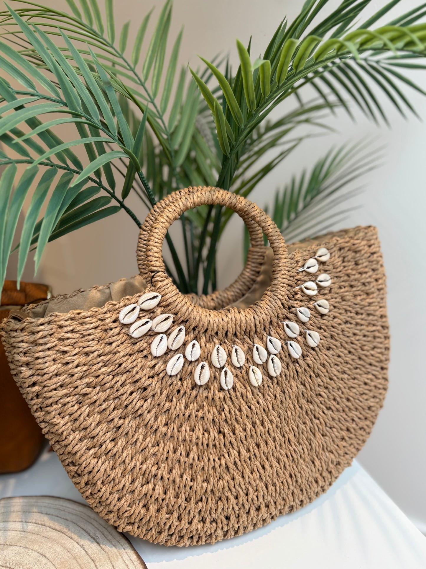 CESTA RAFIA CONCHA