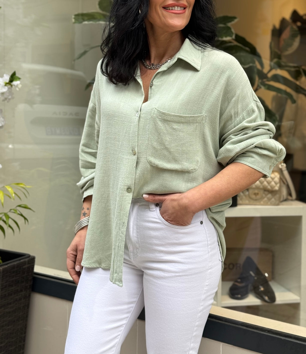 CAMISA LINO VERDE