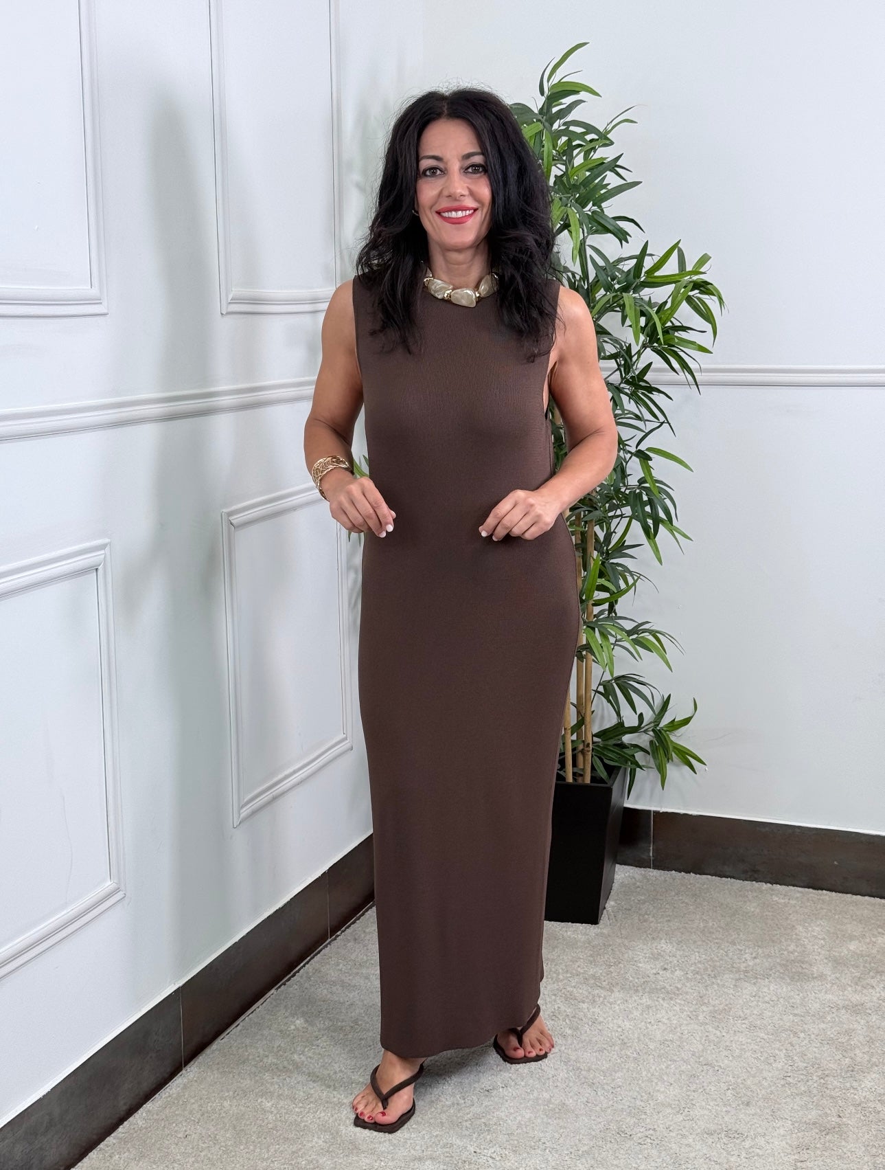 VESTIDO PUNTO DUTTY CHOCOLATE