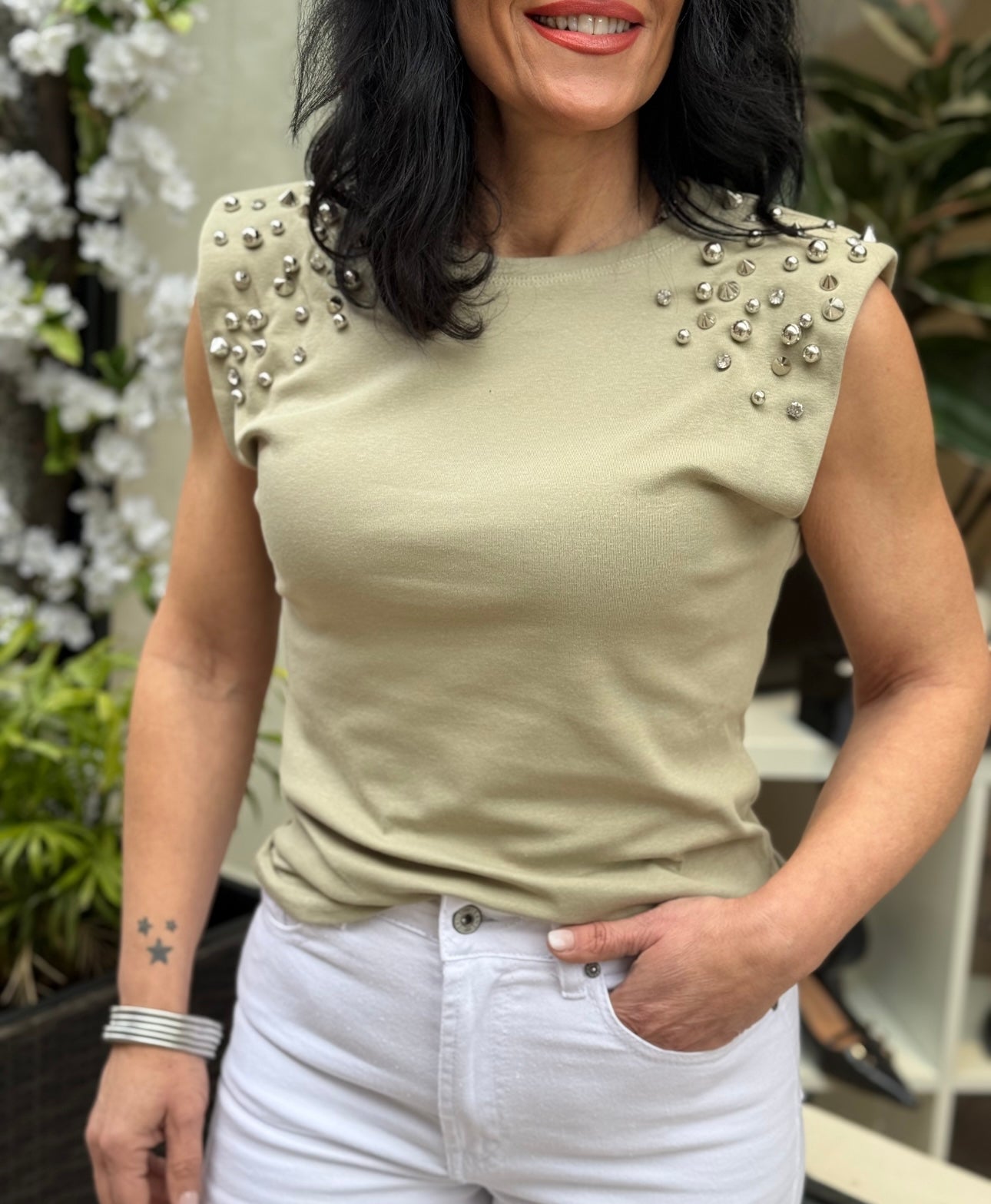 CAMISETA TACHAS VERDE