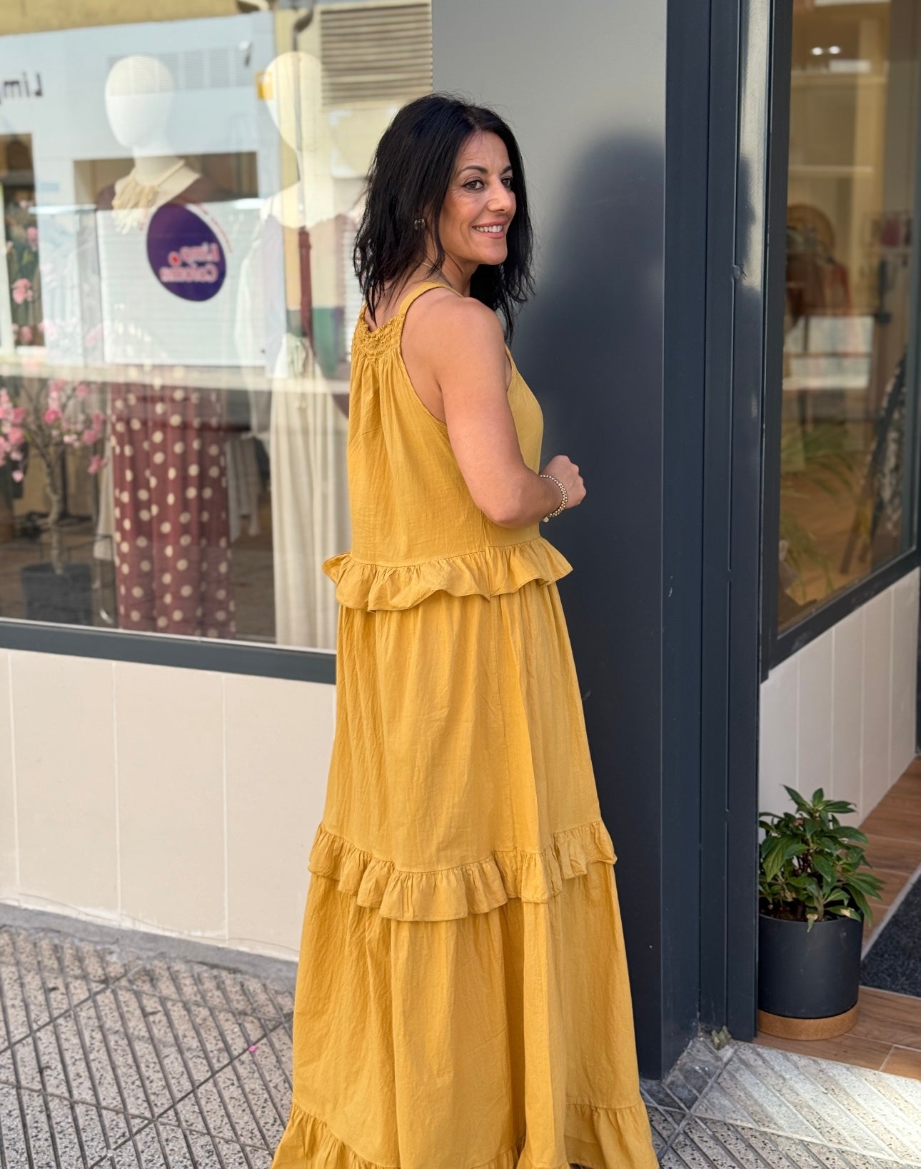 VESTIDO CAROLÍ MOSTAZA