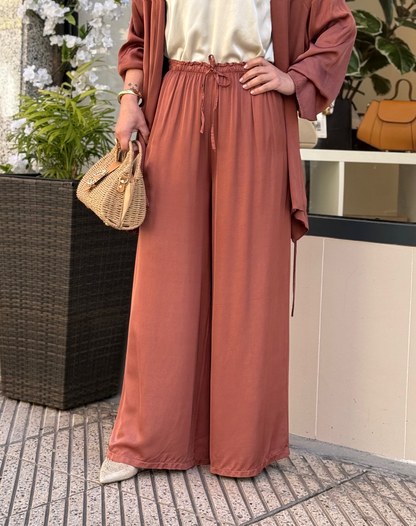 PANTALÓN SATINADO TERRACOTA