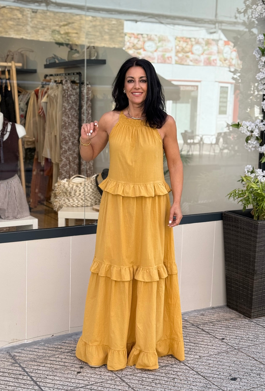 VESTIDO CAROLÍ MOSTAZA