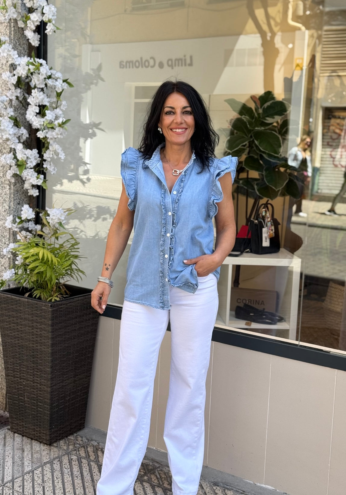 BLUSA DENIM CELINE