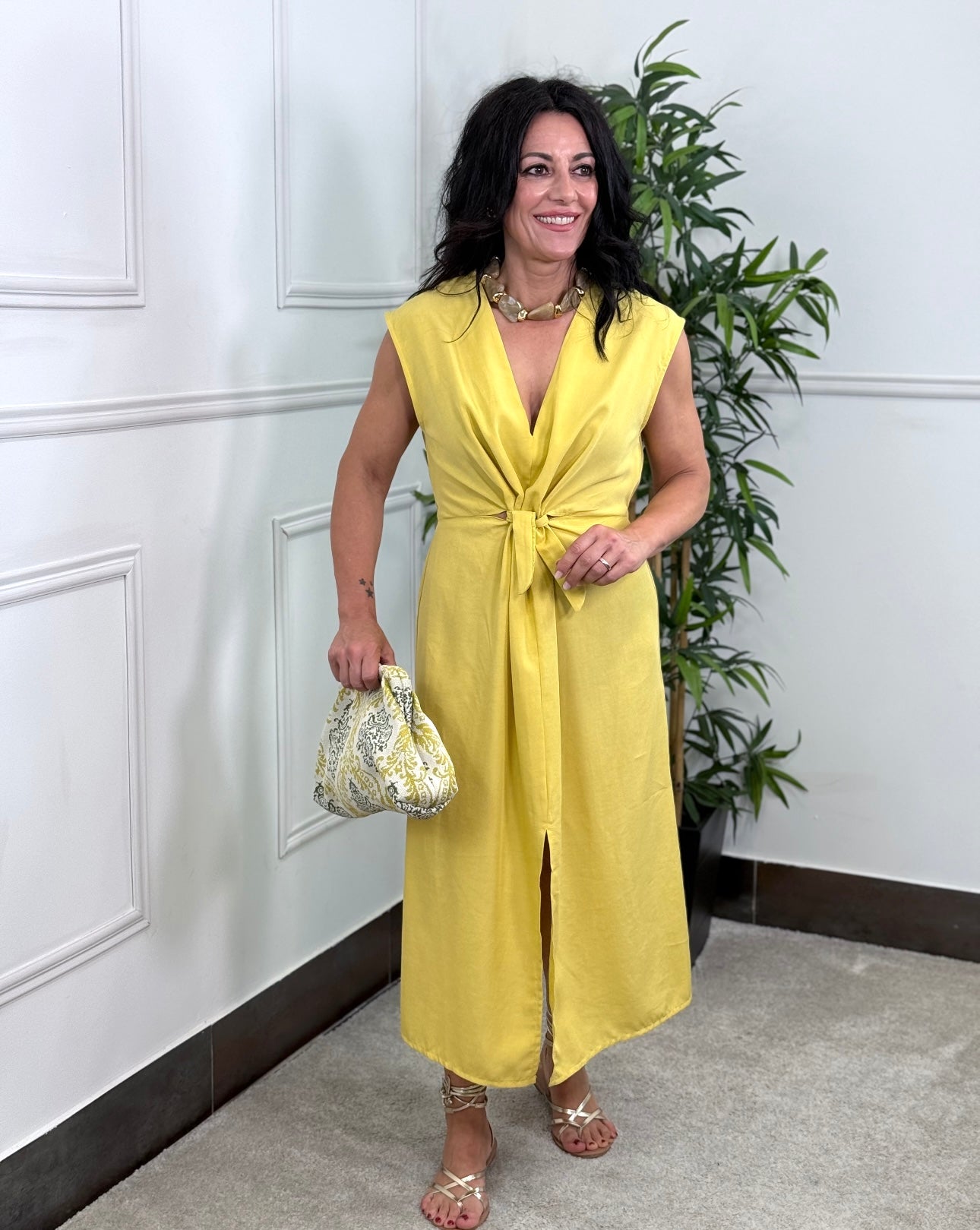 VESTIDO BASIC NUDO YELLOW|LIMA