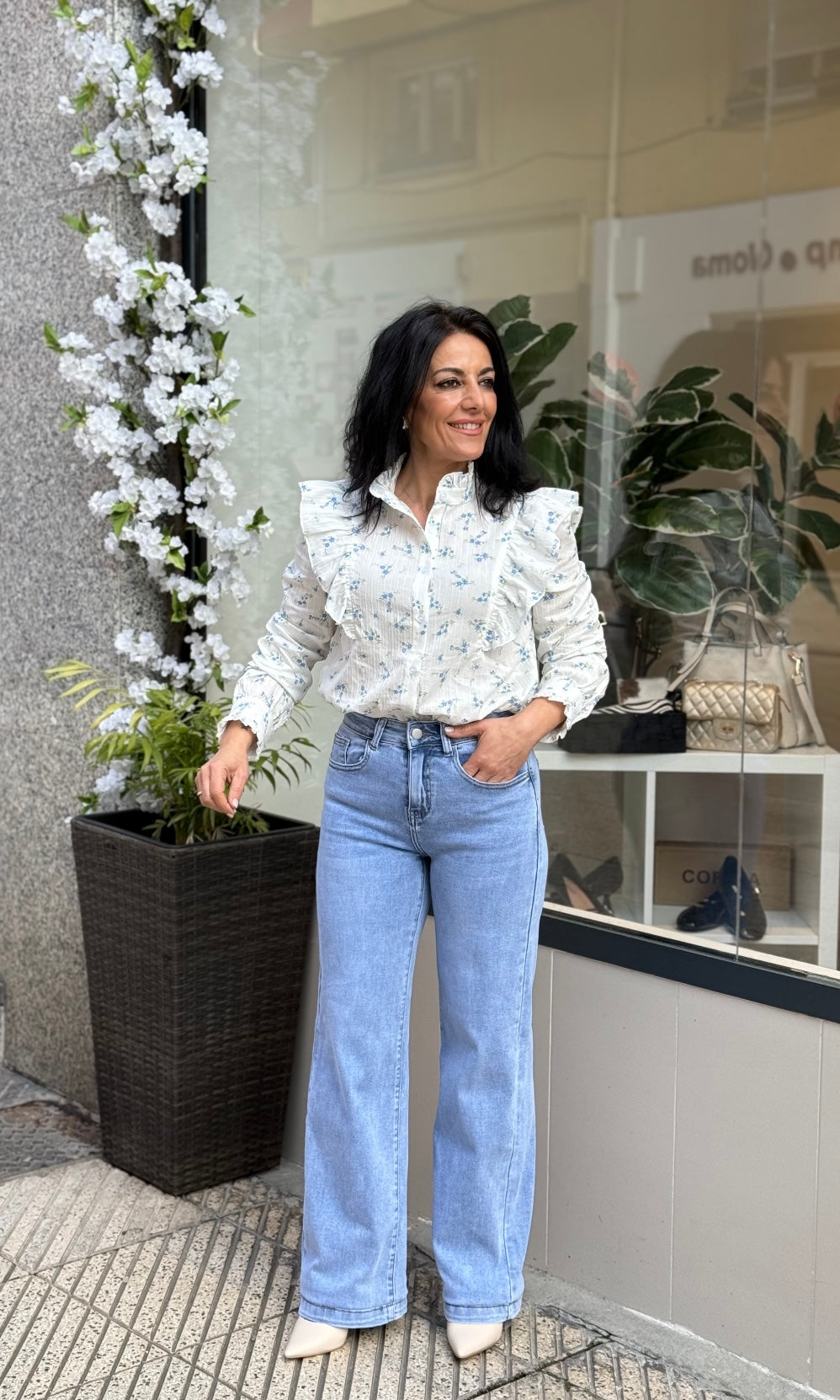 CAMISA FLOR AZUL