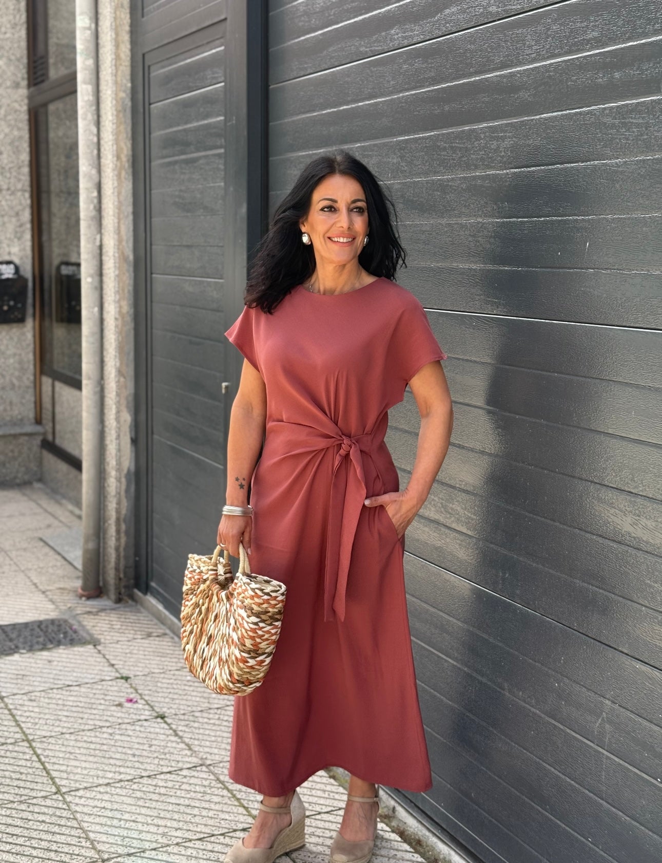 VESTIDO LAZADA TERRACOTA