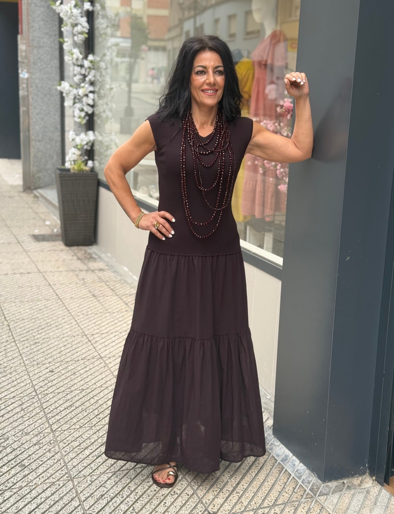 VESTIDO ROMO CHOCOLATE