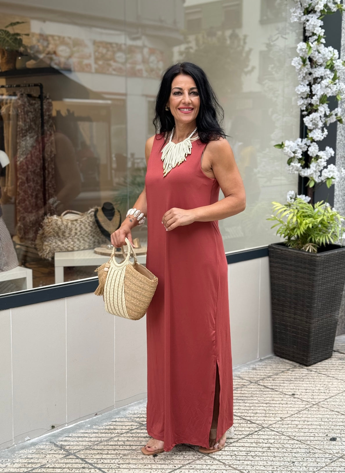 VESTIDO ENSA CORAL