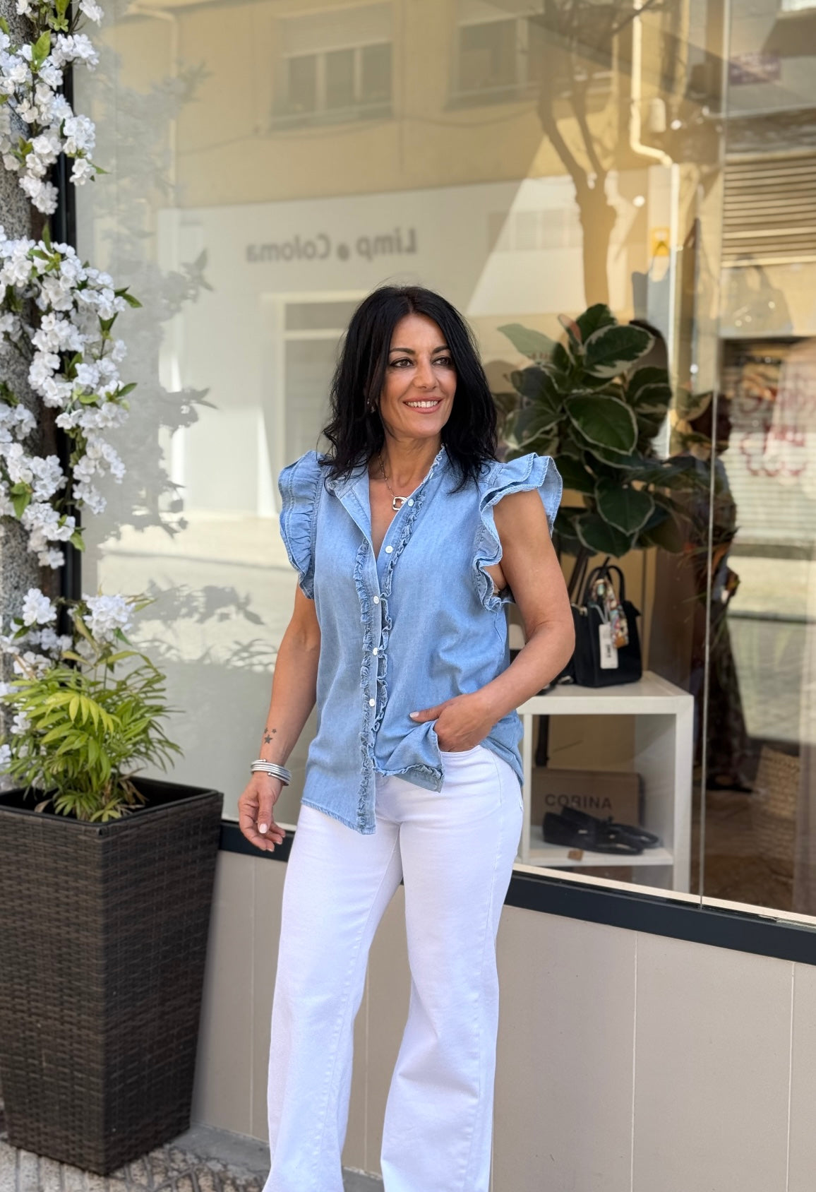 BLUSA DENIM CELINE
