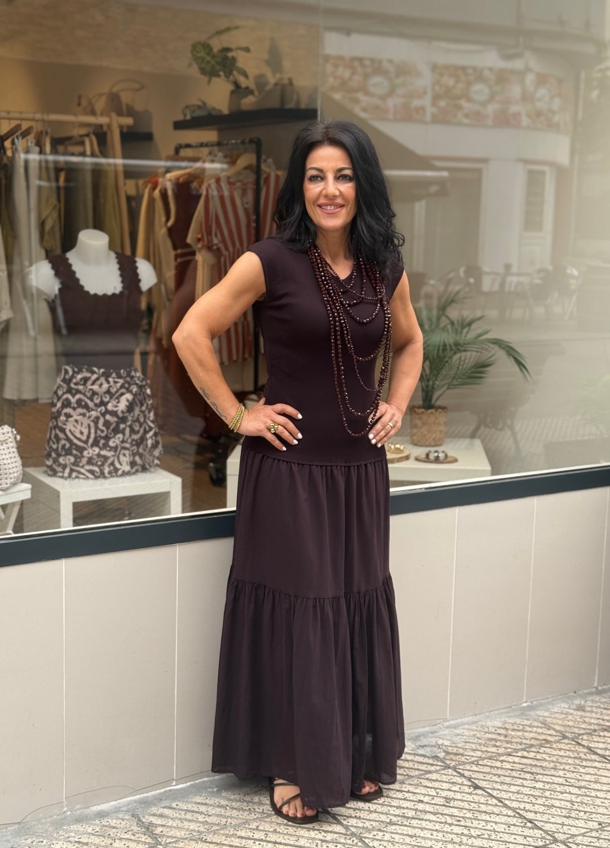 VESTIDO ROMO CHOCOLATE