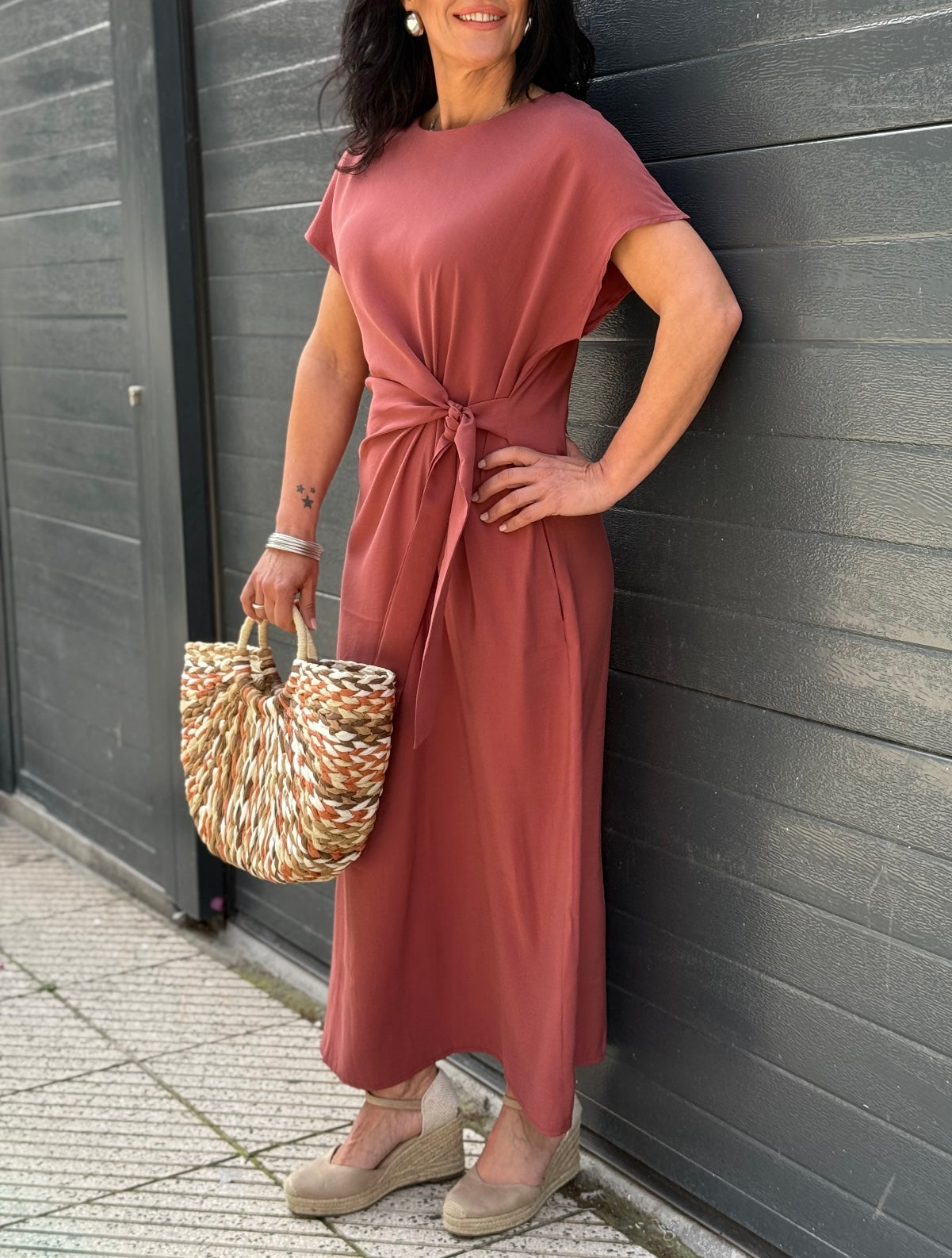 VESTIDO LAZADA TERRACOTA