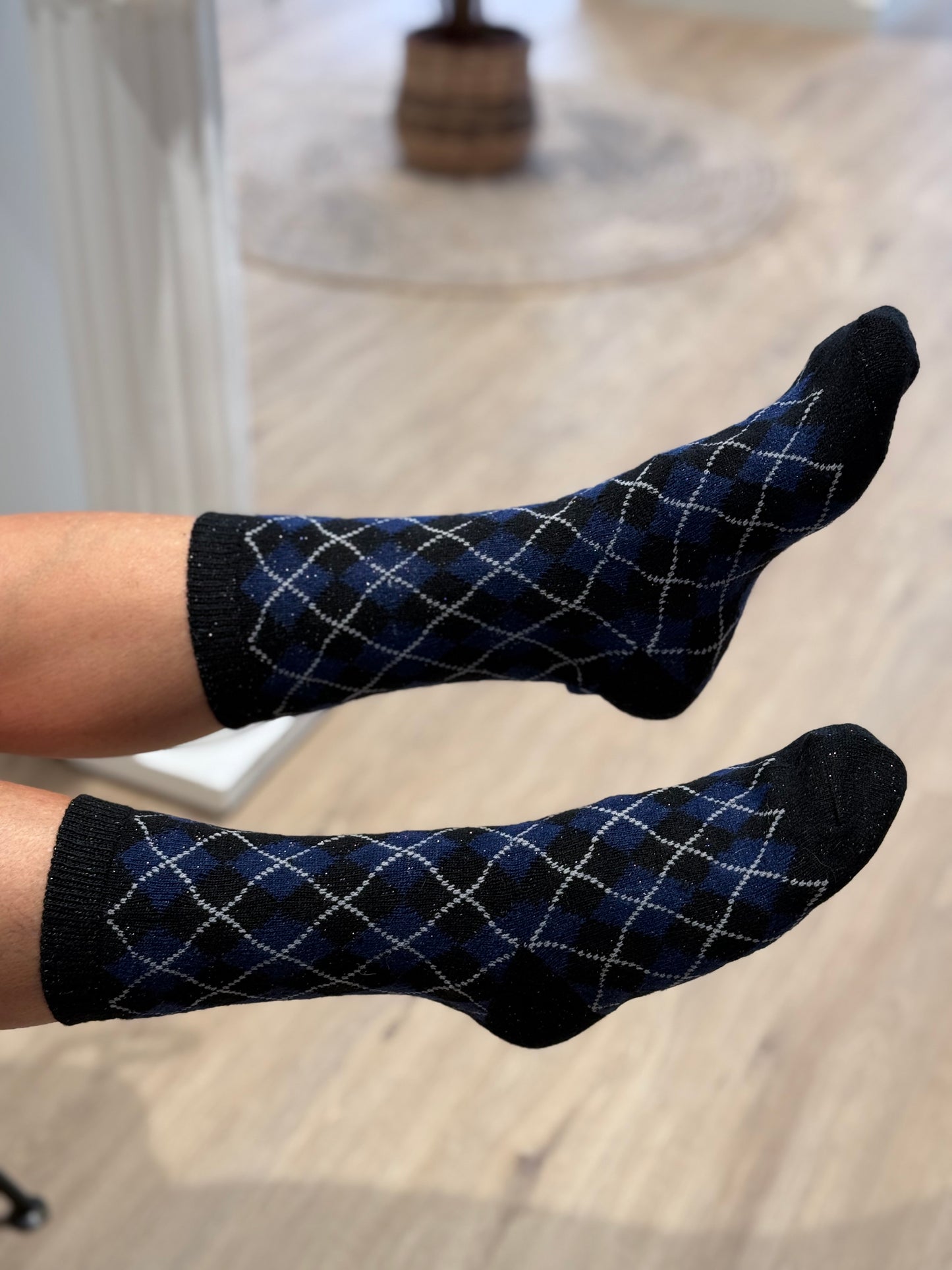 CALCETÍN ROMBO AZUL