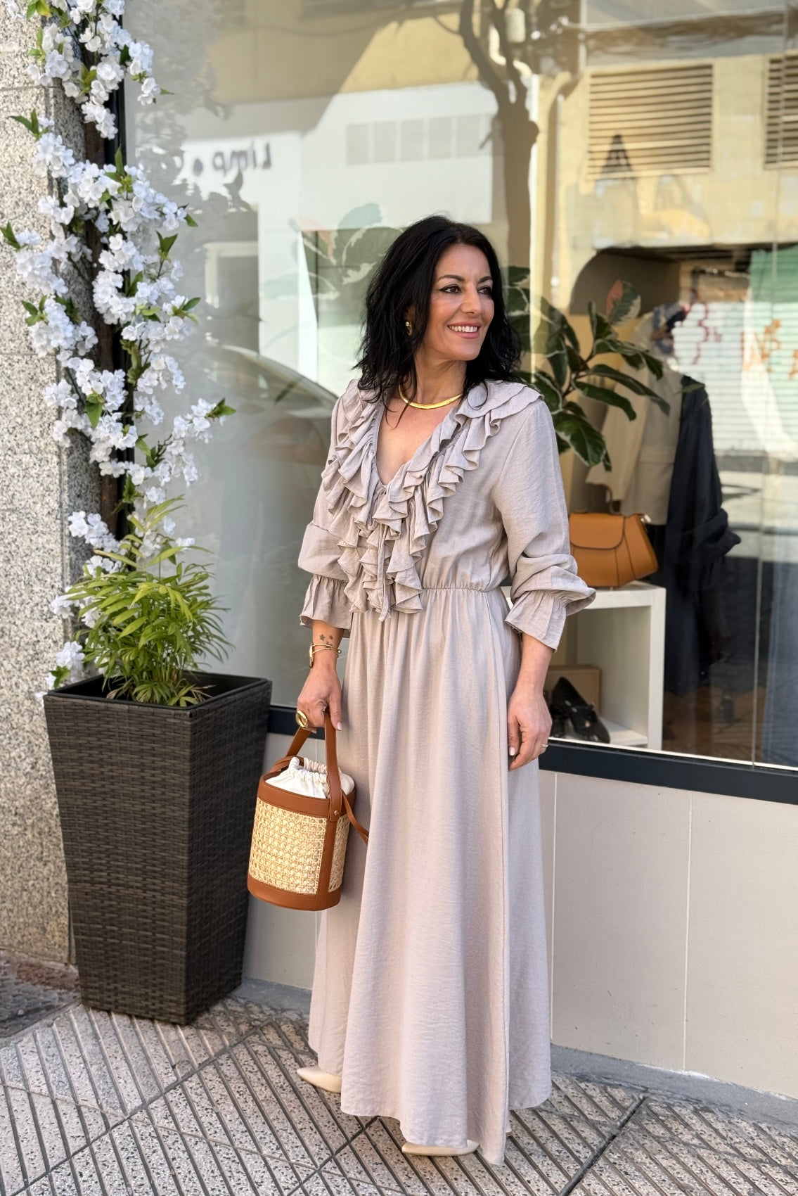 VESTIDO PALMA TOPO