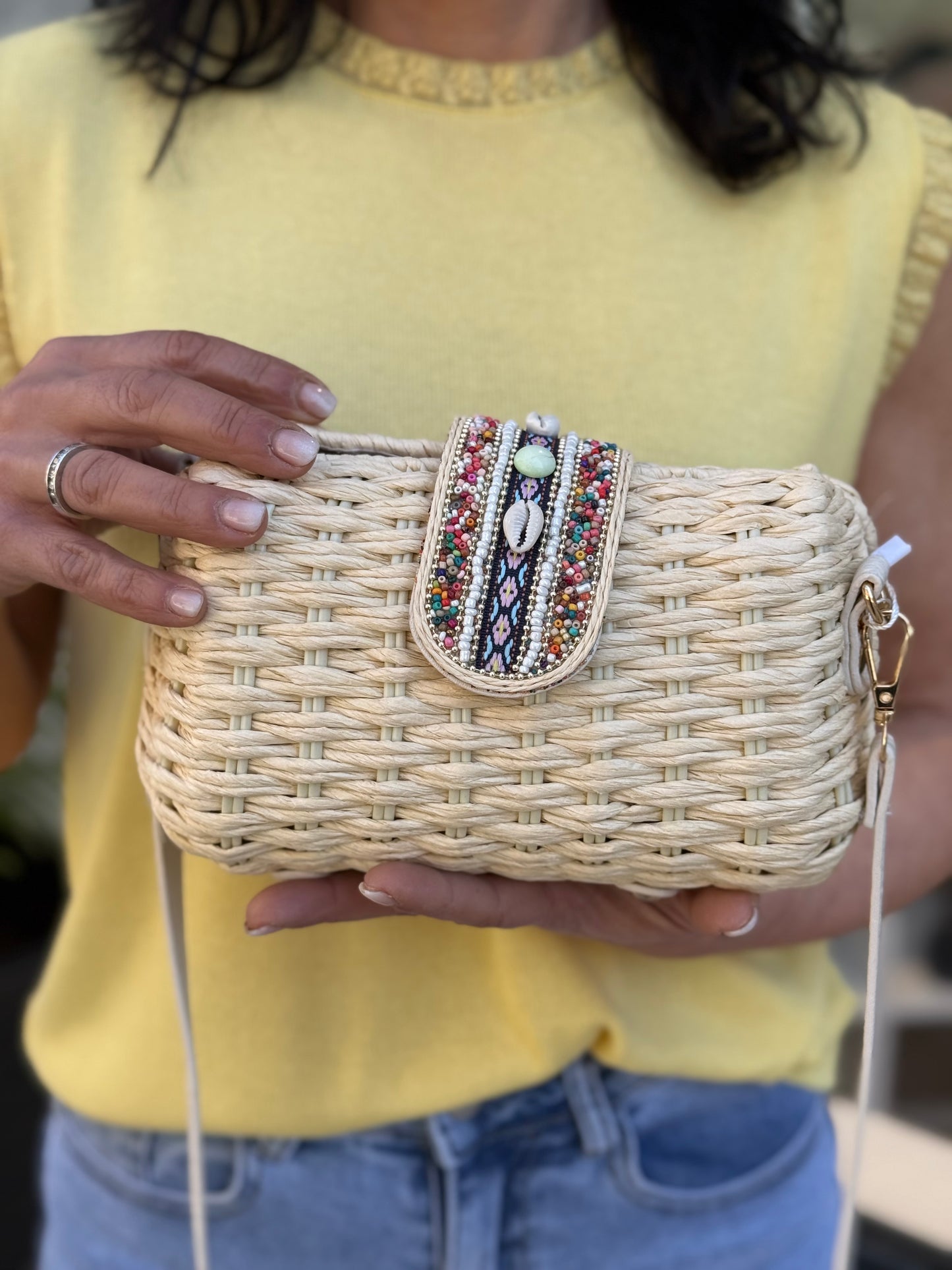BOLSO RAFIA PIEDRAS