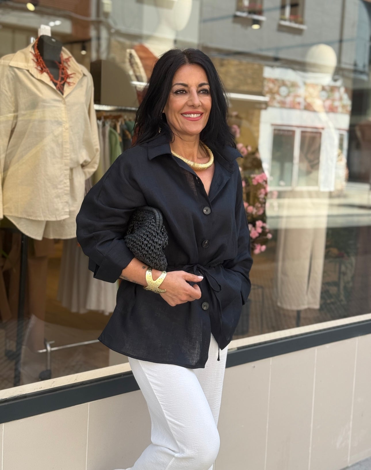 CHAQUETA LINO BLACK