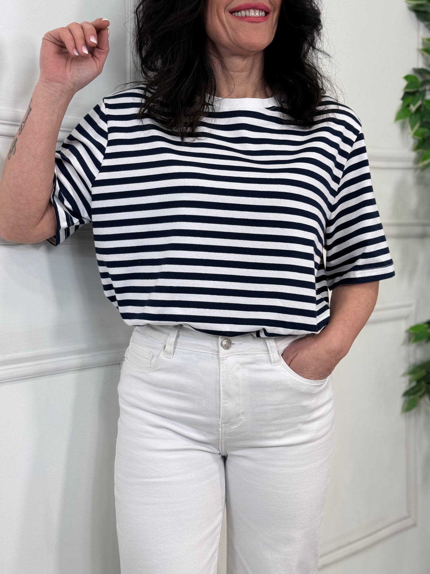 CAMISETA RAYAS MARINO