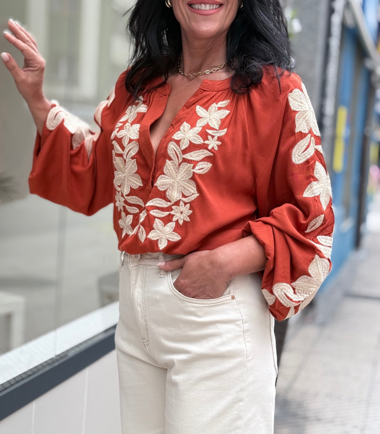 BLUSA CORODA TEJA