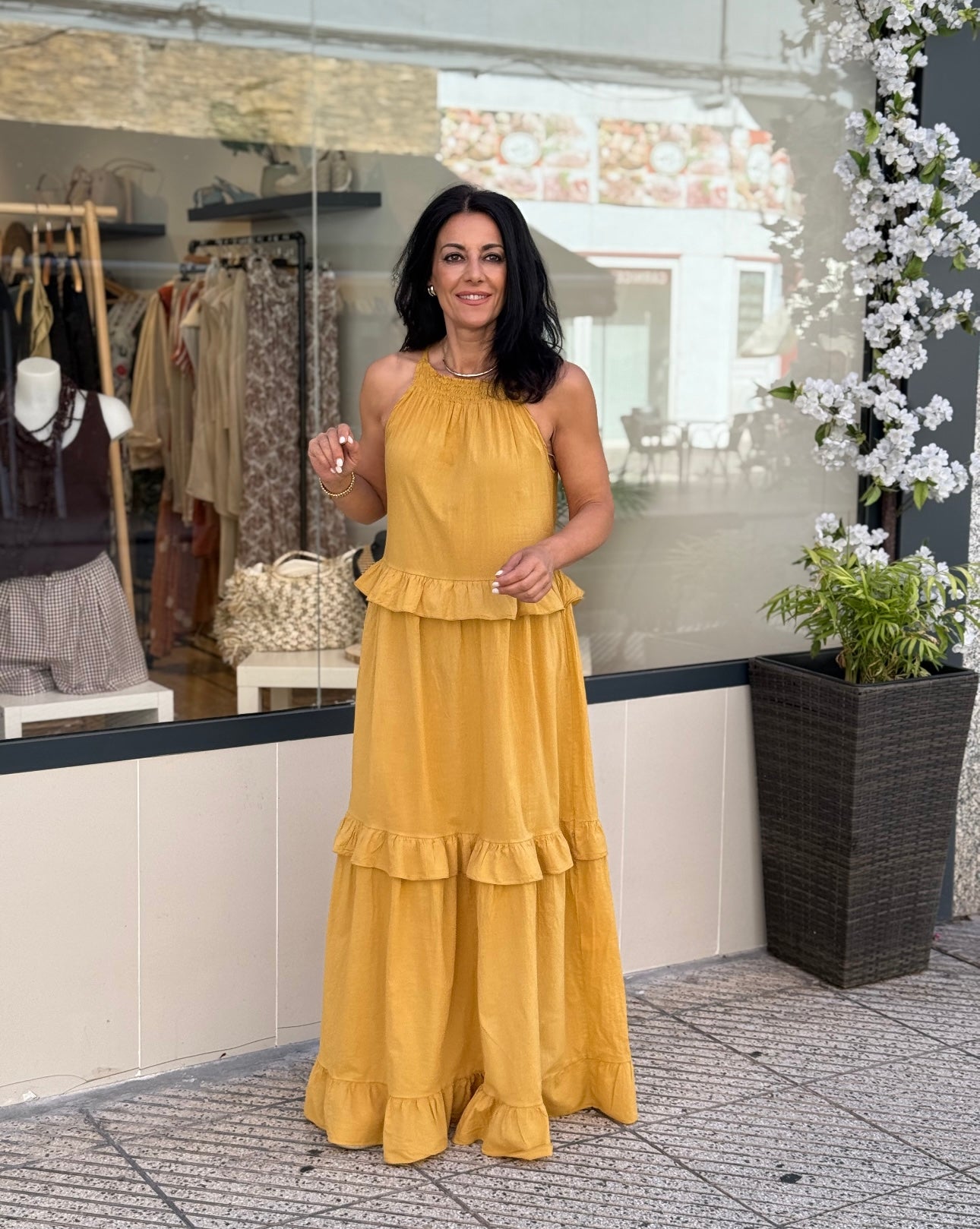 VESTIDO CAROLÍ MOSTAZA