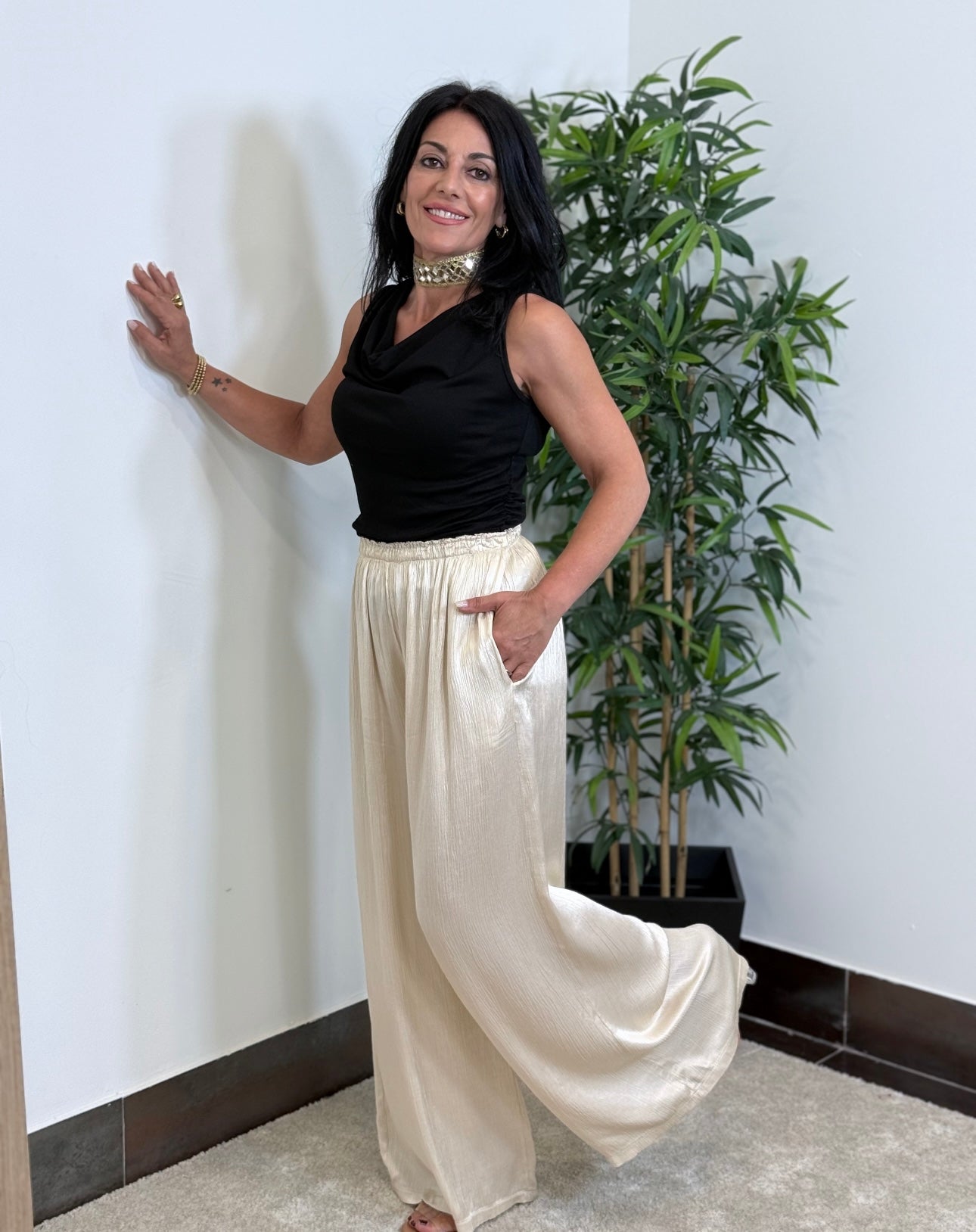TOP CAROL FRUNCE NEGRO