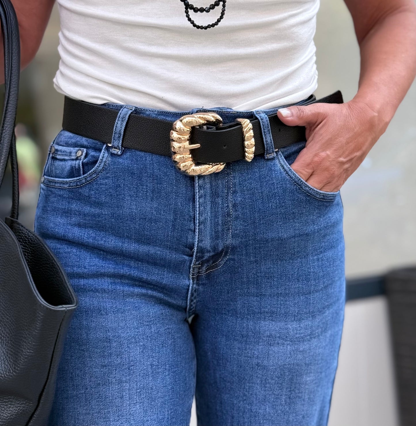 CINTURÓN MODA NEGRO