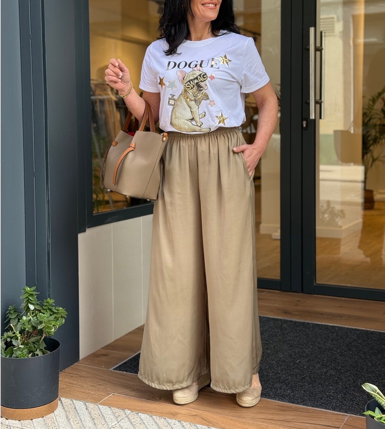 PANTALÓN SATINADO KAKI