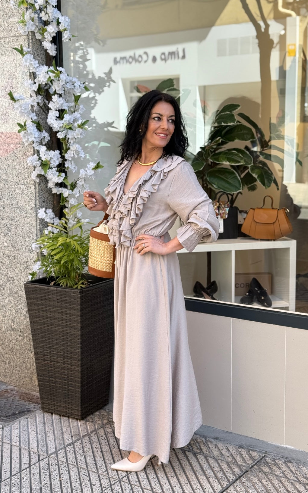 VESTIDO PALMA TOPO