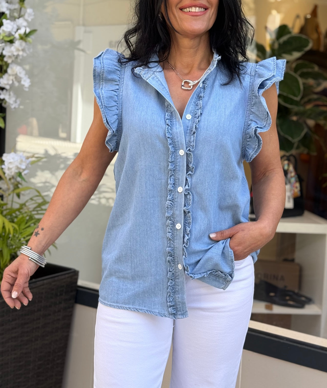 BLUSA DENIM CELINE
