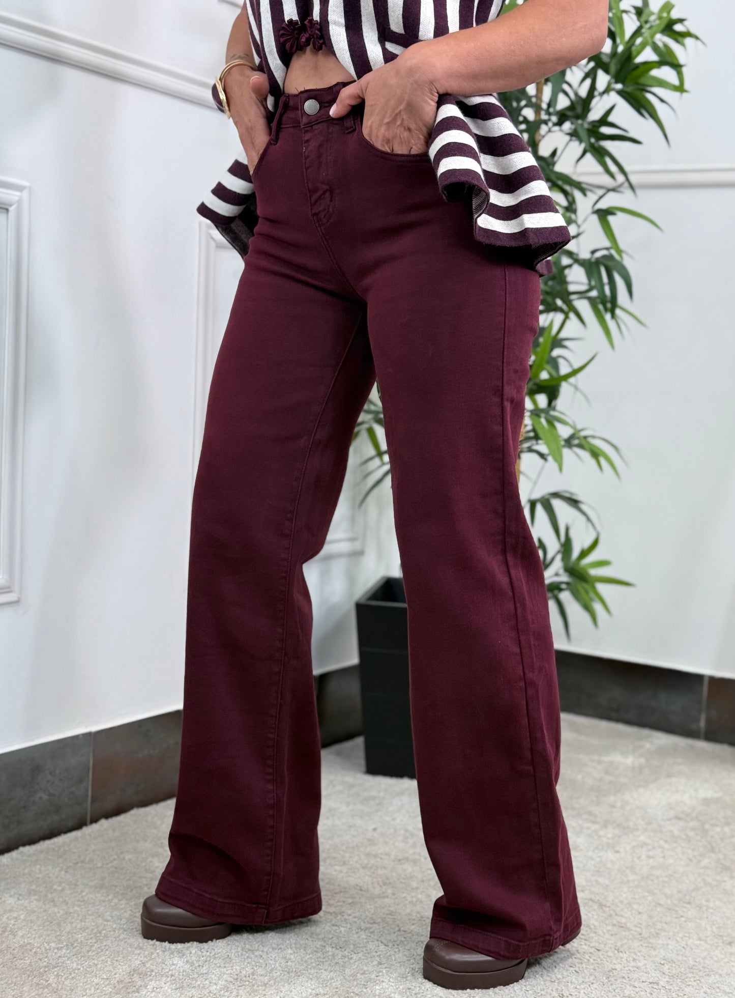 PANTALÓN TINA BURDEOS
