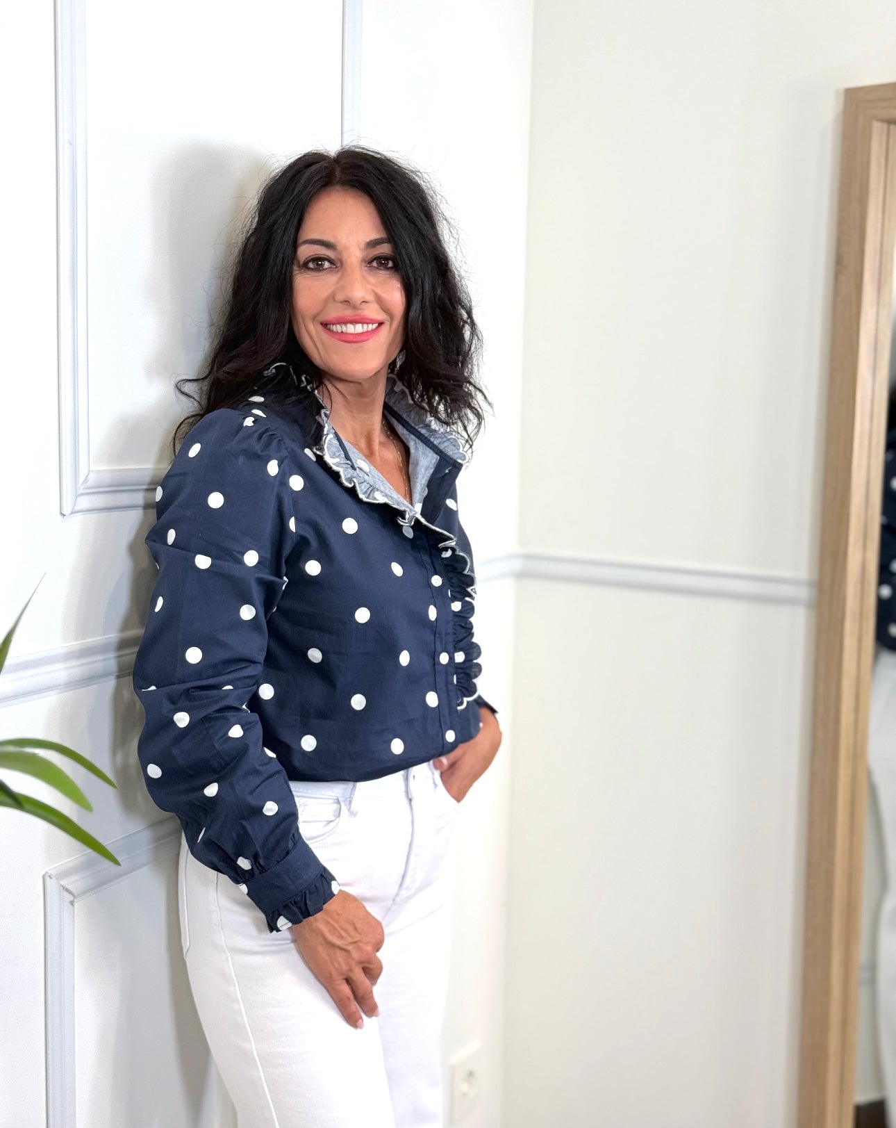 CAMISA TOPOS MARINO