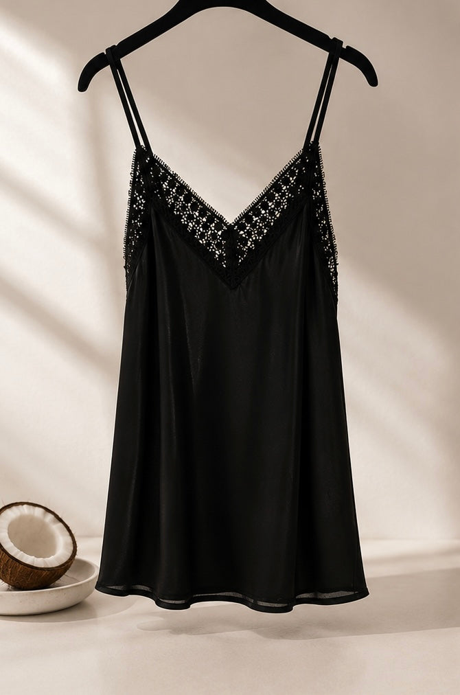 CAMISA LENCERA GIA NEGRA