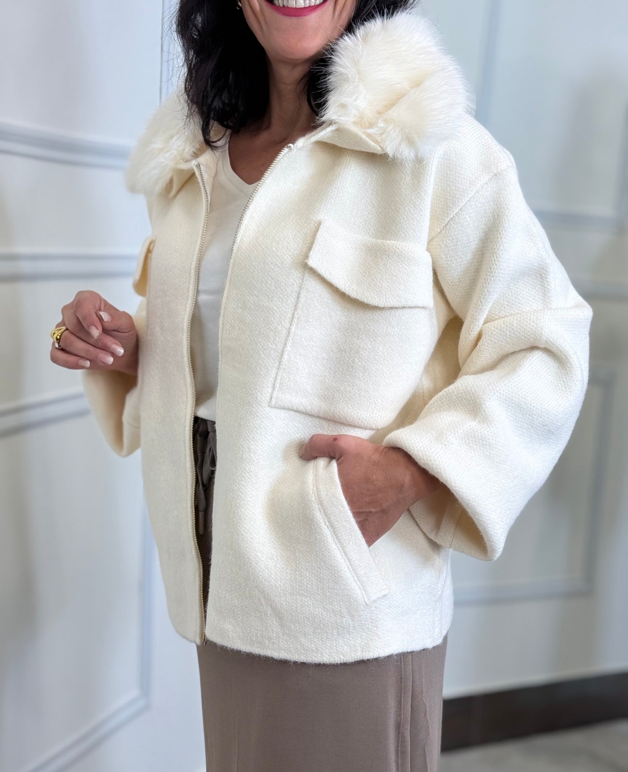 CHAQUETA BERLÍN PELO BEIGE