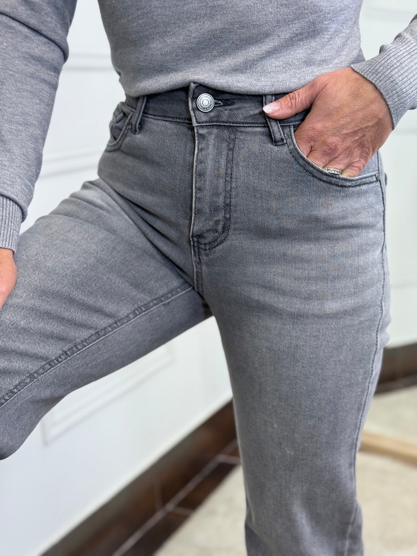 PANTALÓN WIDE GRIS CLARO