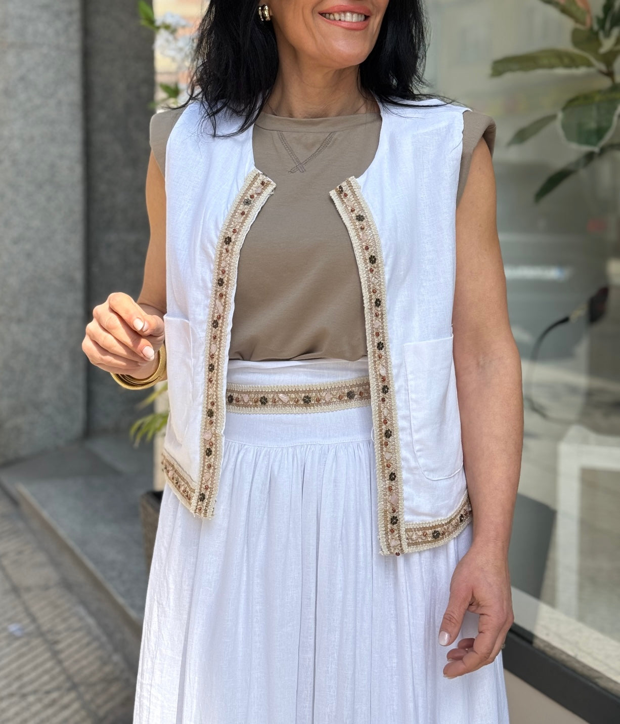 CHALECO IBIZA BLANCO