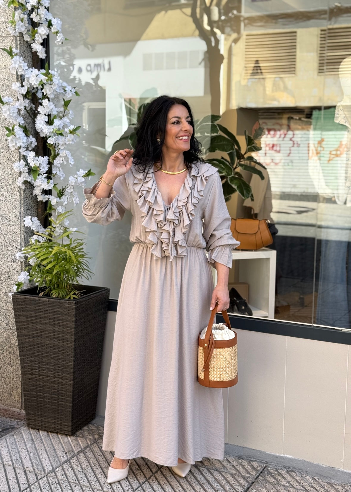 VESTIDO PALMA TOPO