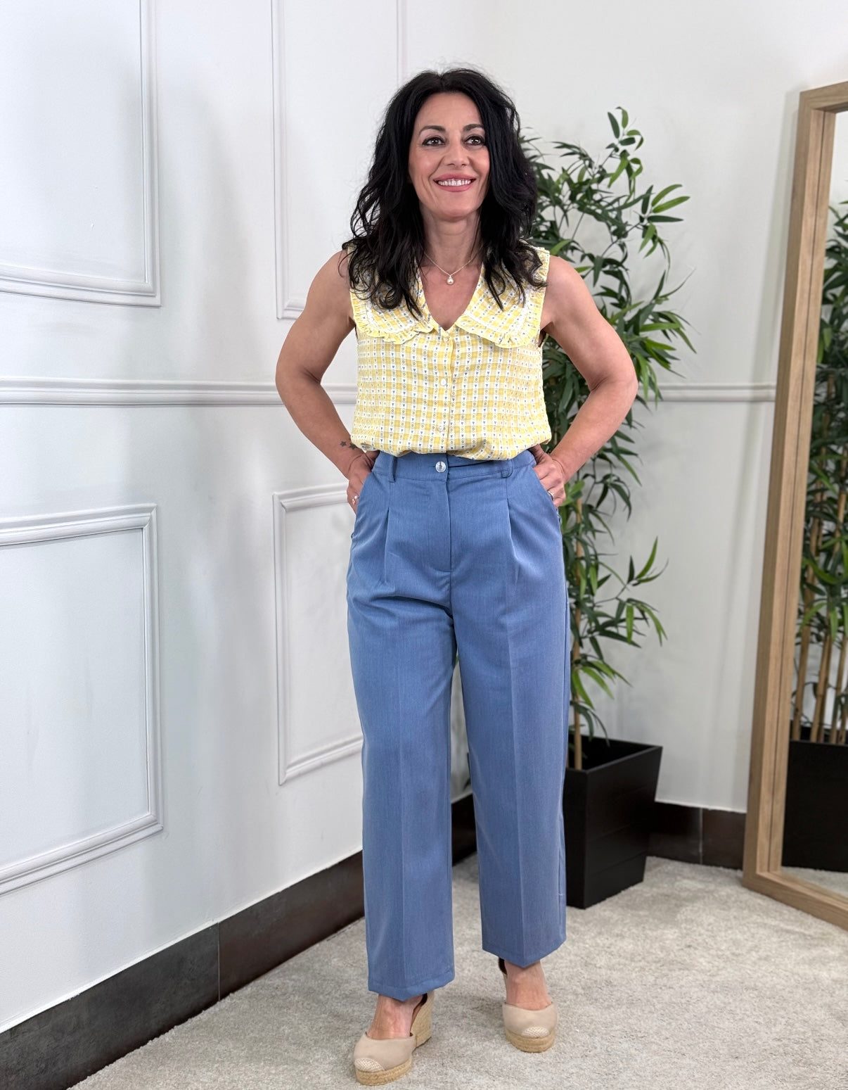 PANTALÓN PINZAS AZUL