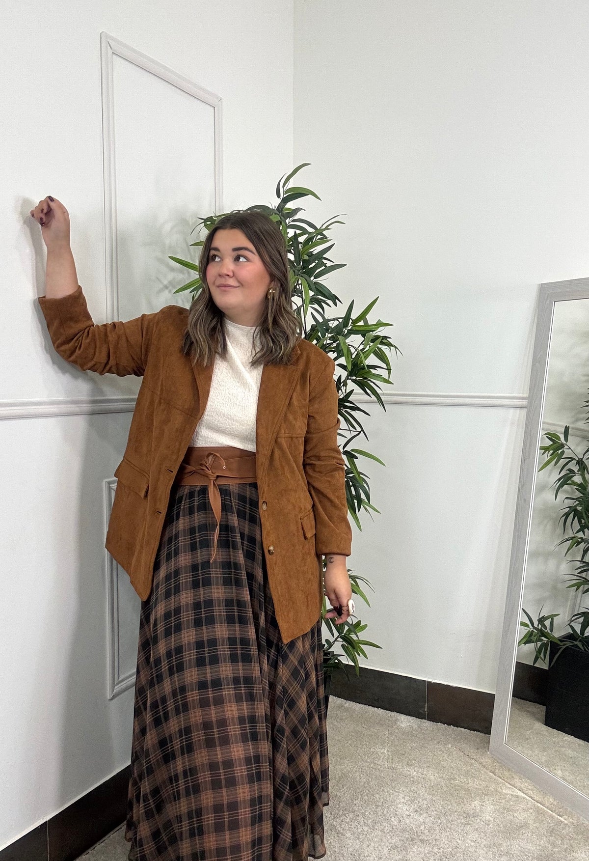 BLAZER EFECTO ANTE MARRÓN QUEMADO