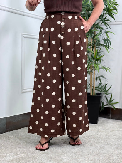 PANTALÓN CULOTTE LUNARES CHOCOLATE