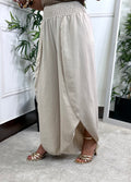PANTALÓN ENGOMADO ABERTURA BEIGE