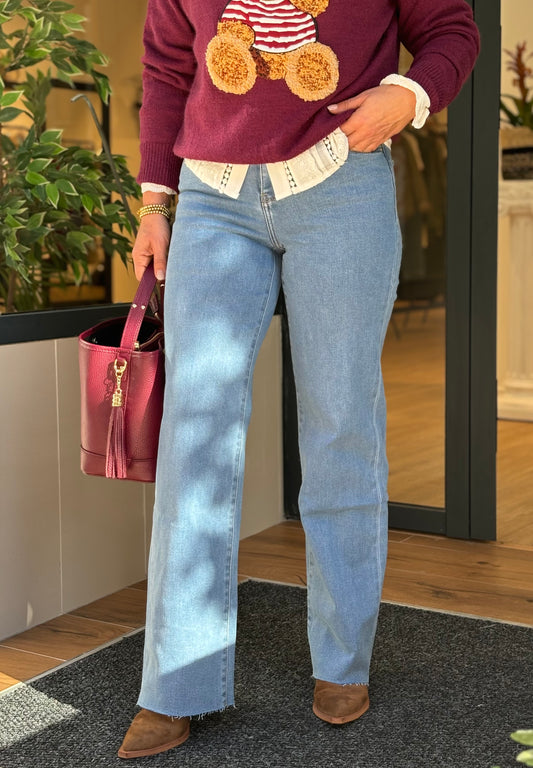 PANTALÓN STRAIGHT  DENIM CLARO