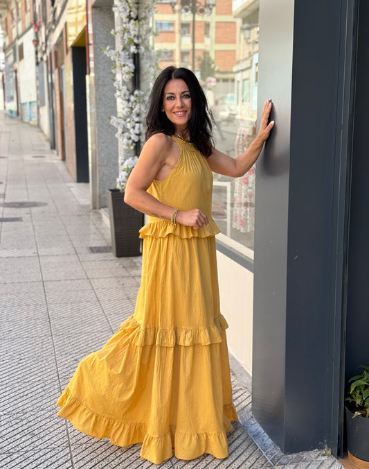 VESTIDO MARY MOSTAZA