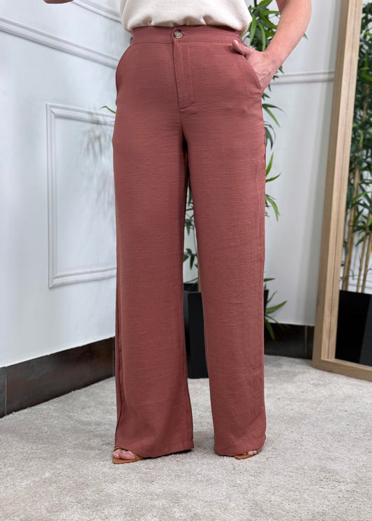 PANTALÓN FLUIDO TERRACOTA