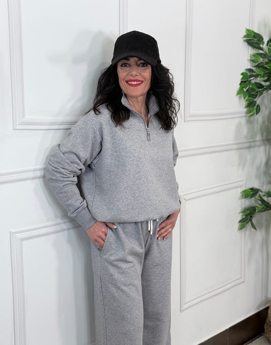 SUDADERA CREMALLERA GRIS
