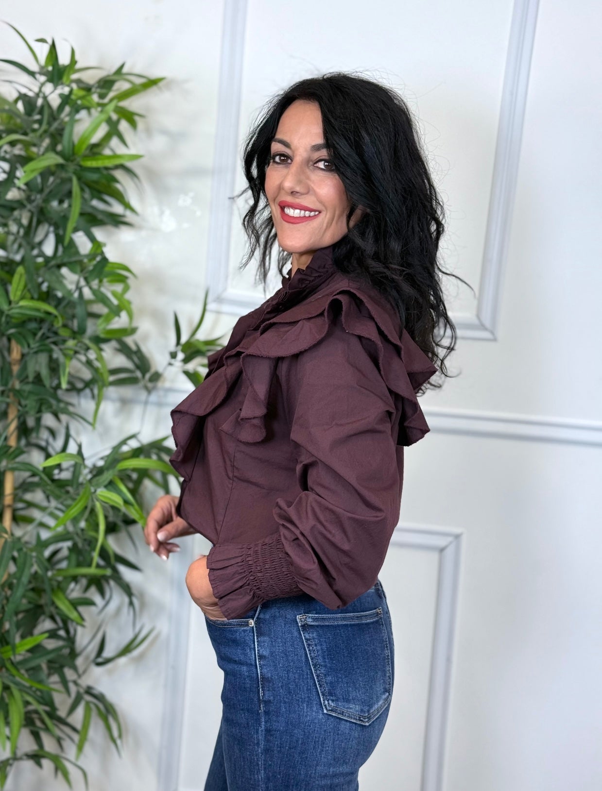 CAMISA LOLA BURGUNDY