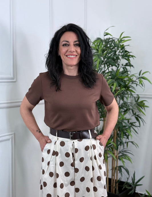 CAMISETA BÁSICA ALGODÓN CHOCOLATE