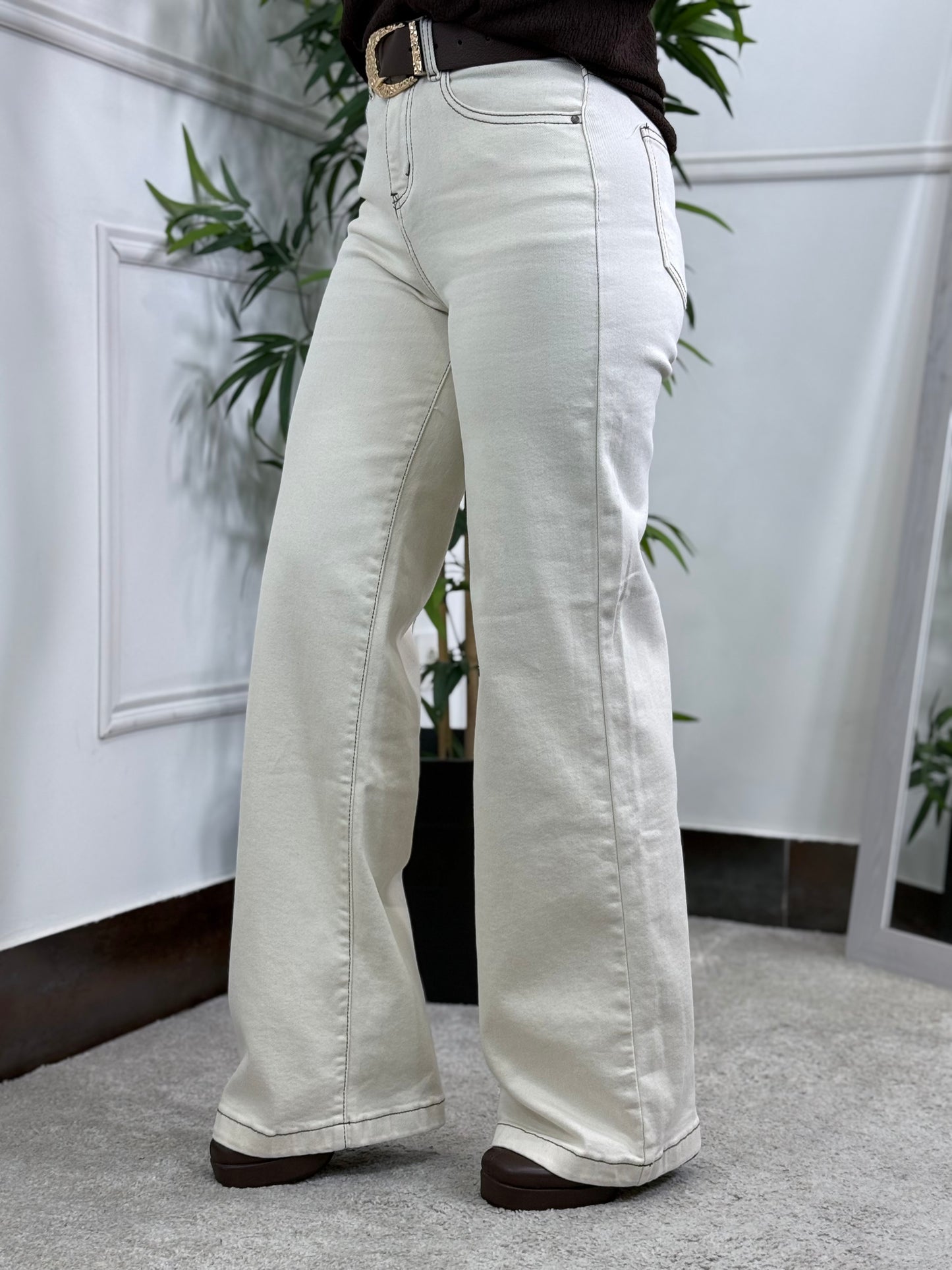 PANTALÓN TINA PESPUNTE CHOCOLATE
