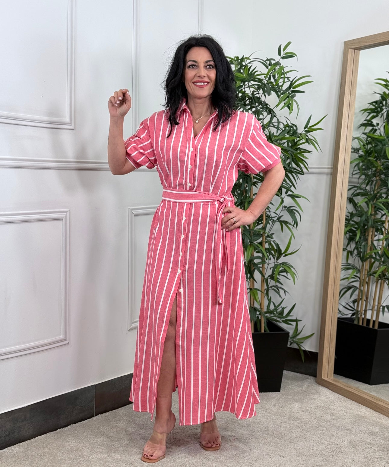 VESTIDO CAMISERO CORAL